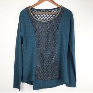 Miss Me Long Sleeve Mesh Top Size M